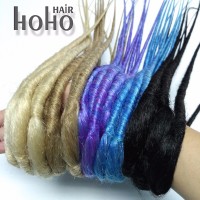 Top quality backcombed mix color double ended synthetic hair dreadlocs