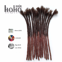 [HOHO DREADS] 20 Inches human Hair Extensions  virgin mongolian afro kinky curly hair Crochet Dreadlocks