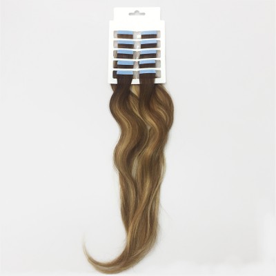 Wholesale new product remy double drawn Balayage tape in hair extensions